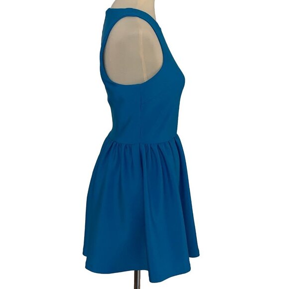 TOPSHOP Scuba Skater Dress in Turquoise Blue - Picture 5 of 8